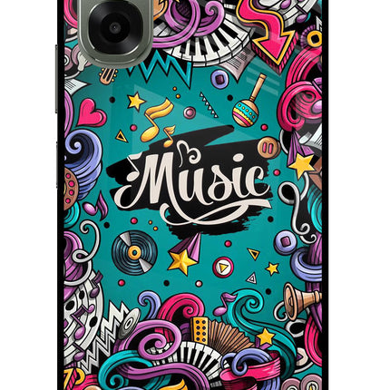 Music Graffiti Oppo A6x 5G Glass Case Back Cover by Casekaro