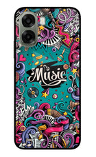 Music Graffiti Oppo A6x 5G Glass Case Back Cover by Casekaro