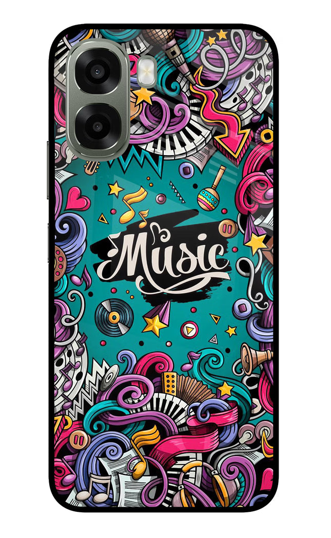 Music Graffiti Oppo A6x 5G Glass Case Back Cover by Casekaro
