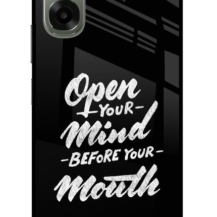 Open Your Mind Before Your Mouth Oppo A6x 5G Glass Case Back Cover by Casekaro