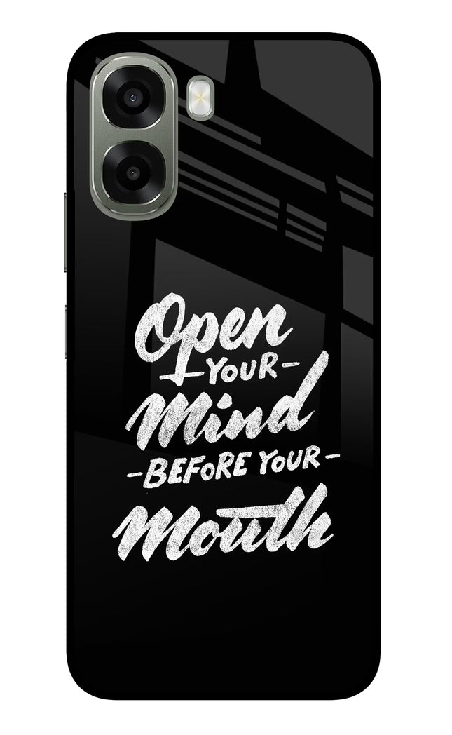 Open Your Mind Before Your Mouth Oppo A6x 5G Glass Case Back Cover by Casekaro