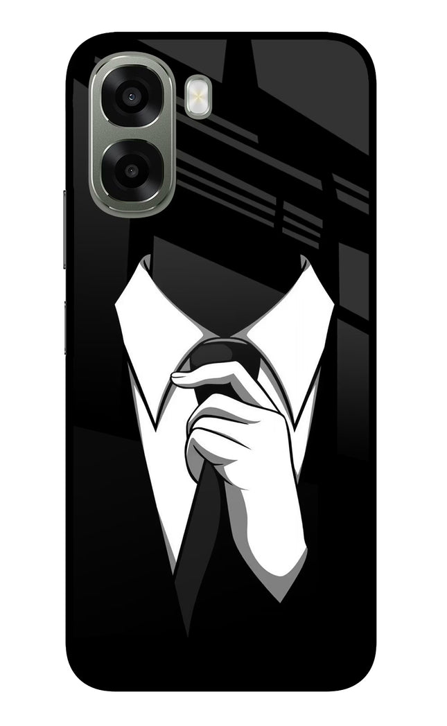 Black Tie Oppo A6x 5G Glass Case Back Cover by Casekaro