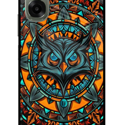 Angry Owl Art Oppo A6x 5G Glass Case Back Cover by Casekaro