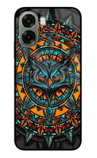 Angry Owl Art Oppo A6x 5G Glass Case Back Cover by Casekaro