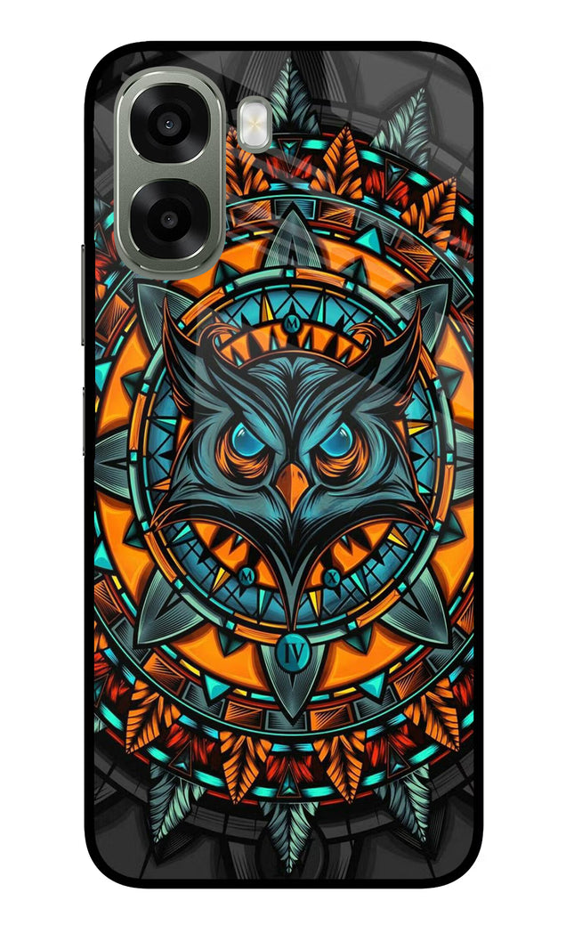 Angry Owl Art Oppo A6x 5G Glass Case Back Cover by Casekaro