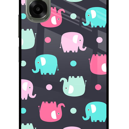 Elephants Oppo A6x 5G Glass Case Back Cover by Casekaro
