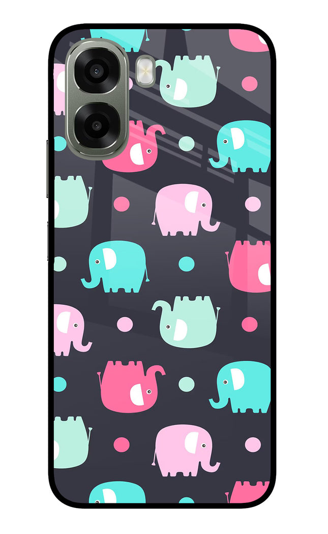 Elephants Oppo A6x 5G Glass Case Back Cover by Casekaro