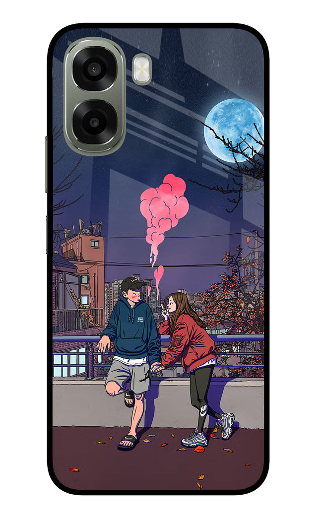 Chilling Couple Oppo A6x 5G Glass Case Back Cover by Casekaro