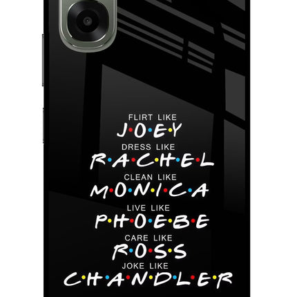 FRIENDS Character Oppo A6x 5G Glass Case Back Cover by Casekaro