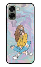 Selfie Girl Oppo A6x 5G Glass Case Back Cover by Casekaro