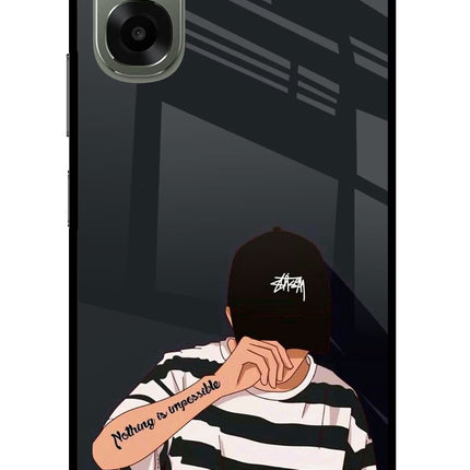Aesthetic Boy Oppo A6x 5G Glass Case Back Cover by Casekaro
