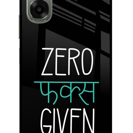 Zero Fucks Given Oppo A6x 5G Glass Case Back Cover by Casekaro