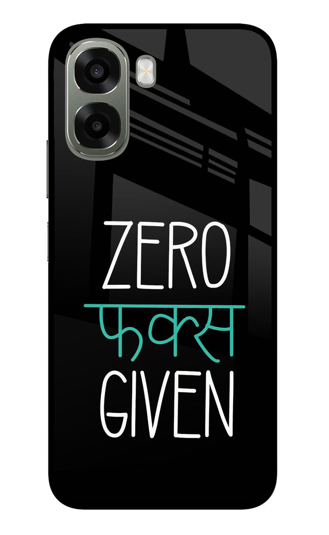 Zero Fucks Given Oppo A6x 5G Glass Case Back Cover by Casekaro