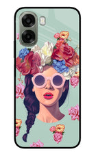 Pretty Girl Oppo A6x 5G Glass Case Back Cover by Casekaro