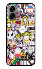 Sticker Bomb Oppo A6x 5G Glass Case Back Cover by Casekaro