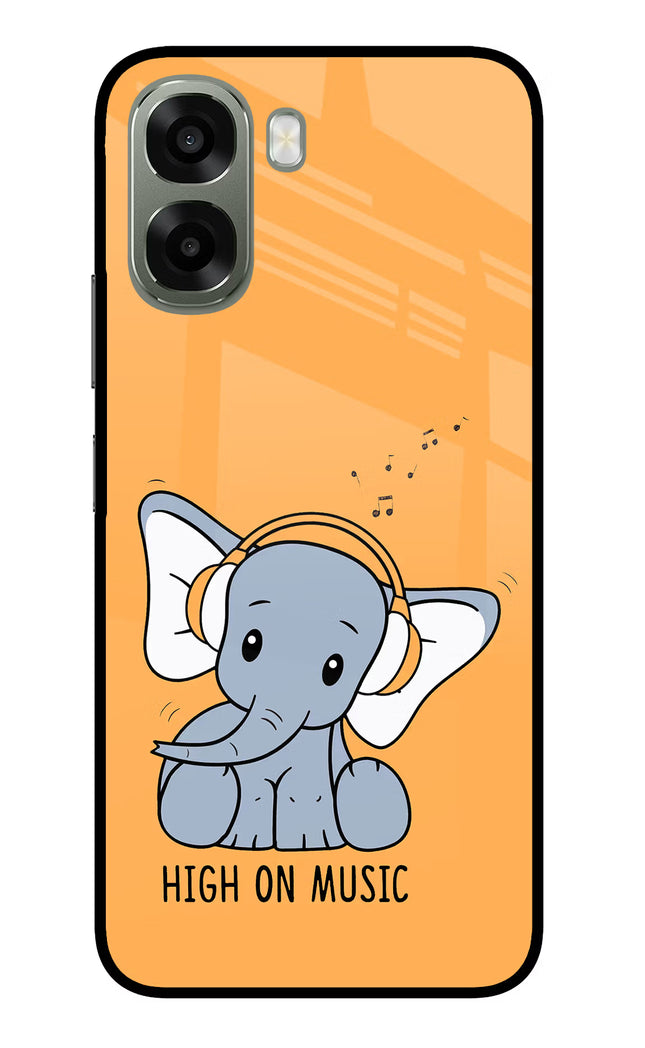 High On Music Oppo A6x 5G Glass Case Back Cover by Casekaro