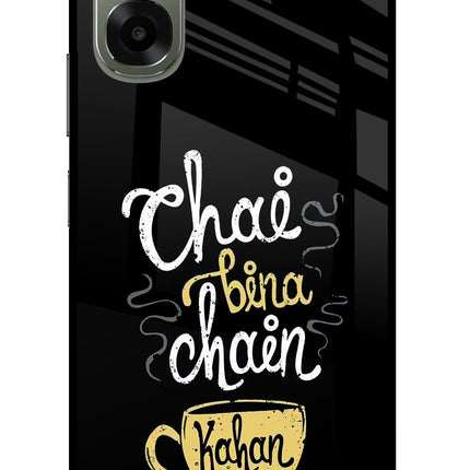 Chai Bina Chain Kaha Re Oppo A6x 5G Glass Case Back Cover by Casekaro