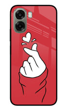 Korean Love Sign Oppo A6x 5G Glass Case Back Cover by Casekaro