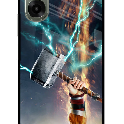 Thor Hammer Mjolnir Oppo A6x 5G Glass Case Back Cover by Casekaro
