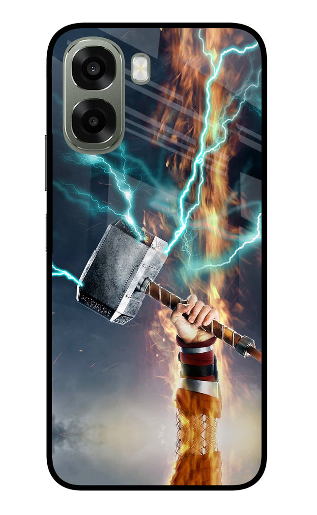Thor Hammer Mjolnir Oppo A6x 5G Glass Case Back Cover by Casekaro