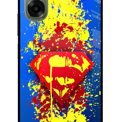 Superman logo Oppo A6x 5G Glass Case Back Cover by Casekaro