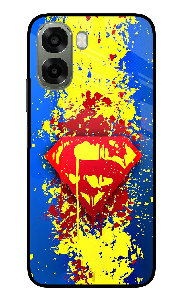 Superman logo Oppo A6x 5G Glass Case Back Cover by Casekaro