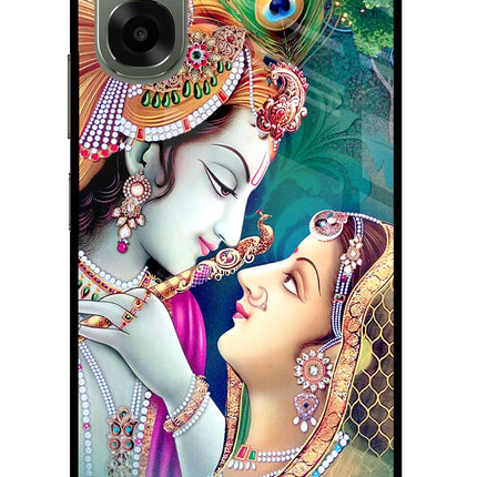 Lord Radha Krishna Oppo A6x 5G Glass Case Back Cover by Casekaro