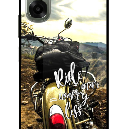 Ride More Worry Less Oppo A6x 5G Glass Case Back Cover by Casekaro