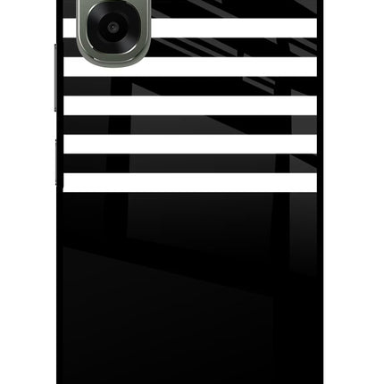 Black and White Print Oppo A6x 5G Glass Case Back Cover by Casekaro