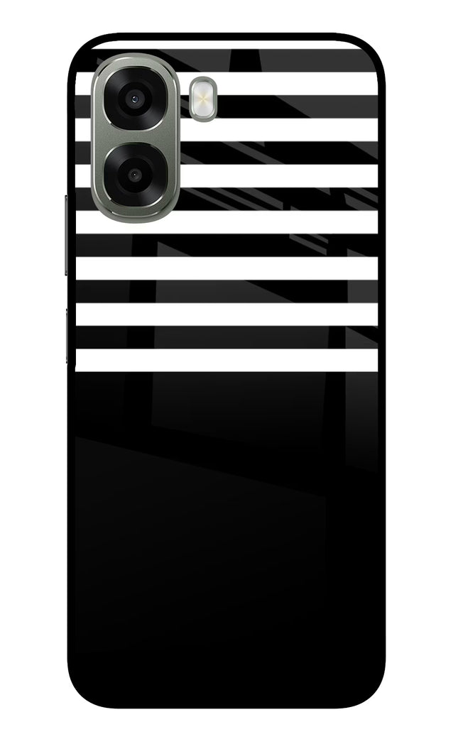 Black and White Print Oppo A6x 5G Glass Case Back Cover by Casekaro