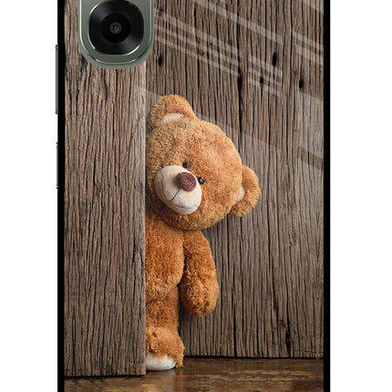 Teddy Wooden Oppo A6x 5G Glass Case Back Cover by Casekaro