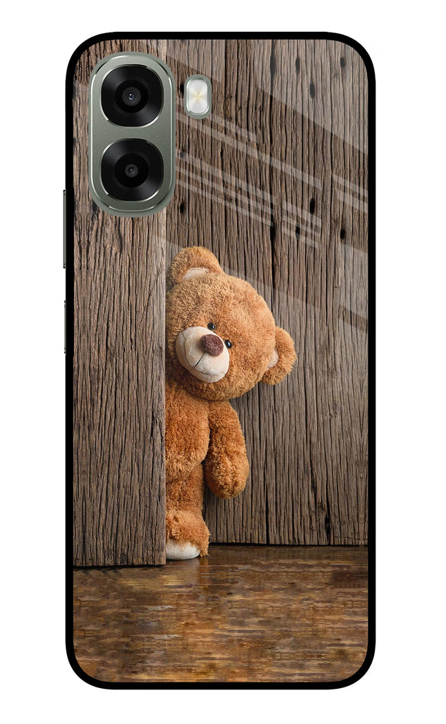 Teddy Wooden Oppo A6x 5G Glass Case Back Cover by Casekaro