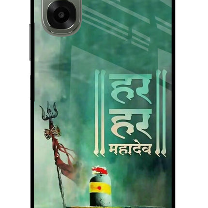 Har Har Mahadev Shivling Oppo A6x 5G Glass Case Back Cover by Casekaro