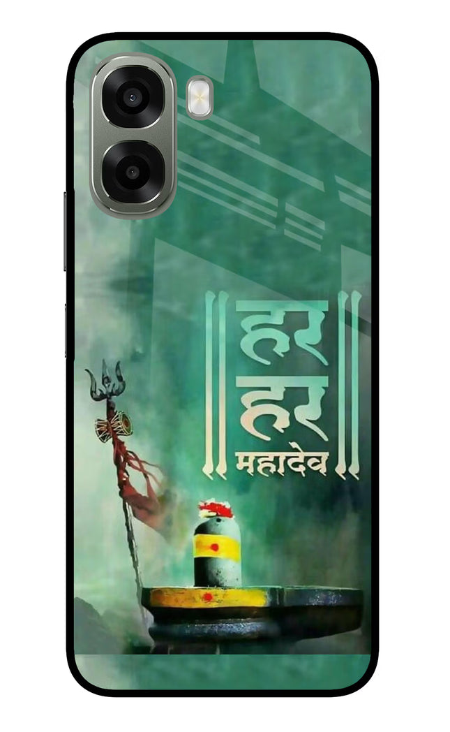 Har Har Mahadev Shivling Oppo A6x 5G Glass Case Back Cover by Casekaro