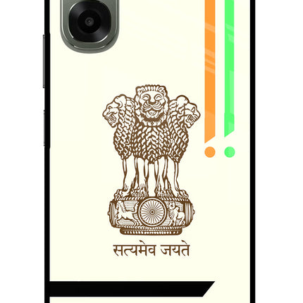 Satyamev Jayate Brown Logo Oppo A6x 5G Glass Case Back Cover by Casekaro