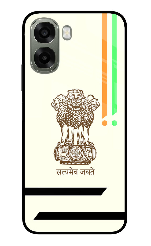 Satyamev Jayate Brown Logo Oppo A6x 5G Glass Case Back Cover by Casekaro