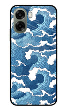Blue Waves Oppo A6x 5G Glass Case Back Cover by Casekaro