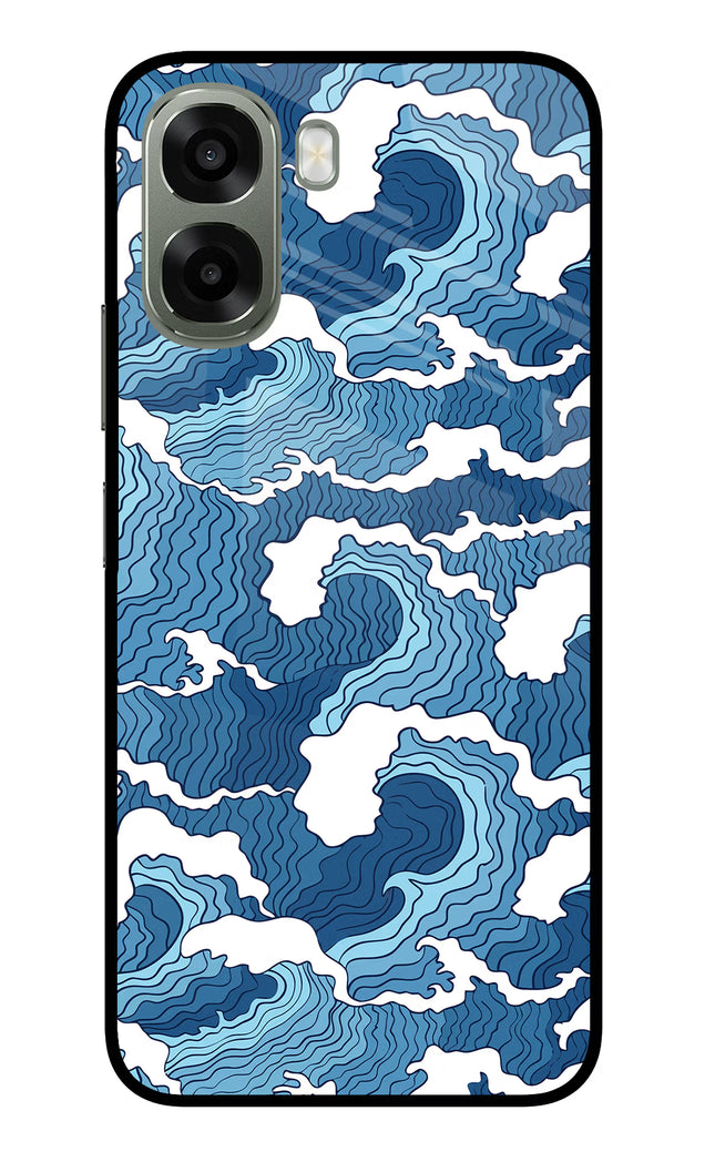 Blue Waves Oppo A6x 5G Glass Case Back Cover by Casekaro