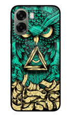 Green Owl Oppo A6x 5G Glass Case Back Cover by Casekaro