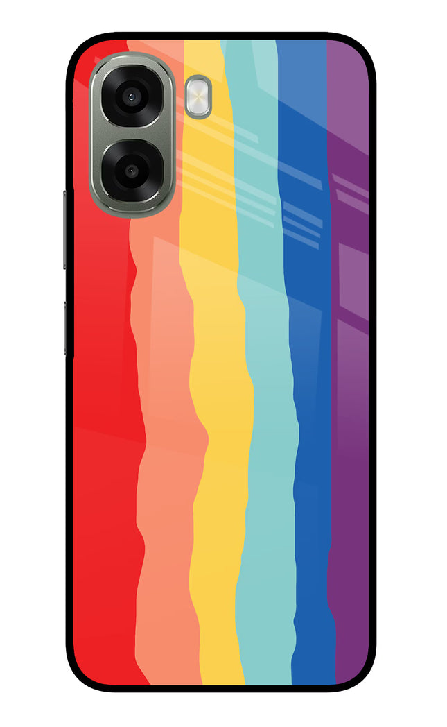 Rainbow Oppo A6x 5G Glass Case Back Cover by Casekaro