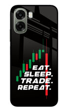 Eat Sleep Trade Repeat Oppo A6x 5G Glass Case Back Cover by Casekaro