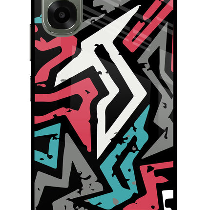 Geometric Graffiti Oppo A6x 5G Glass Case Back Cover by Casekaro