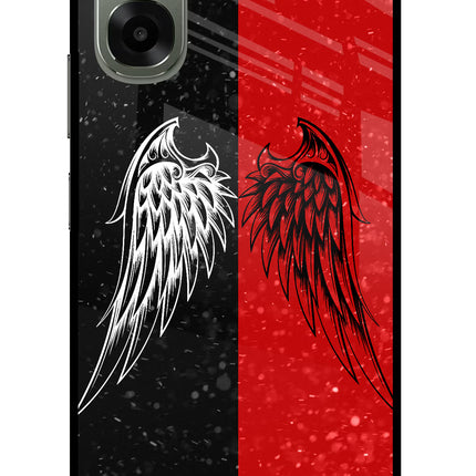 Wings Oppo A6x 5G Glass Case Back Cover by Casekaro