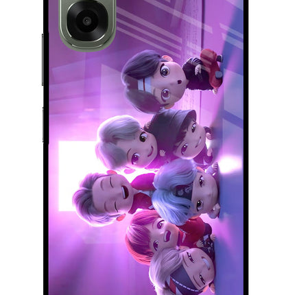 BTS Chibi Oppo A6x 5G Glass Case Back Cover by Casekaro