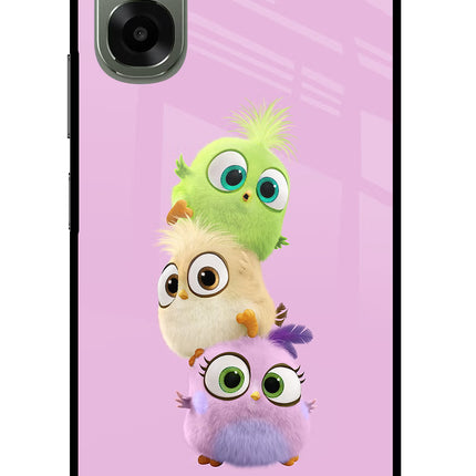 Cute Little Birds Oppo A6x 5G Glass Case Back Cover by Casekaro