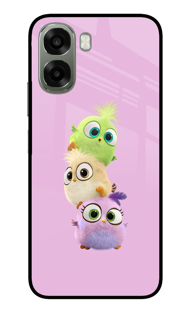 Cute Little Birds Oppo A6x 5G Glass Case Back Cover by Casekaro