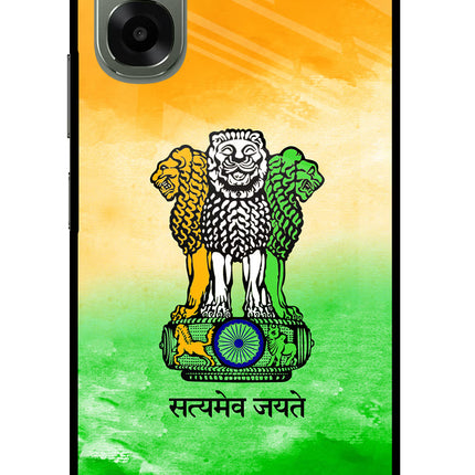 Satyamev Jayate Flag Oppo A6x 5G Glass Case Back Cover by Casekaro