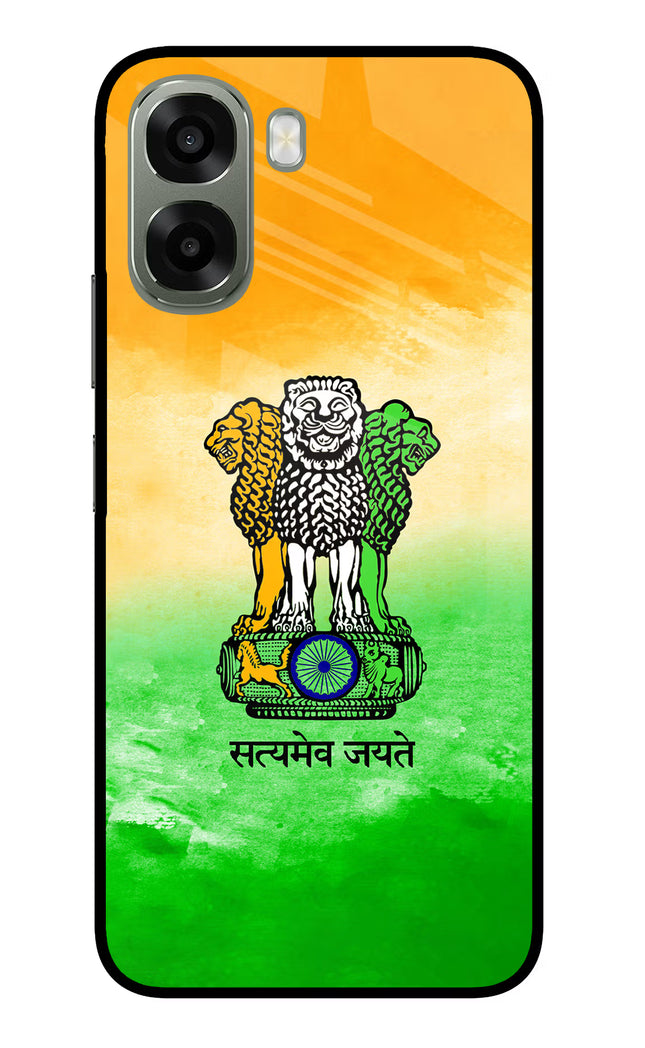 Satyamev Jayate Flag Oppo A6x 5G Glass Case Back Cover by Casekaro