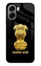 Satyamev Jayate Golden Oppo A6x 5G Glass Case Back Cover by Casekaro