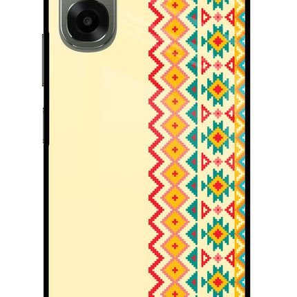 Ethnic Seamless Oppo A6x 5G Glass Case Back Cover by Casekaro
